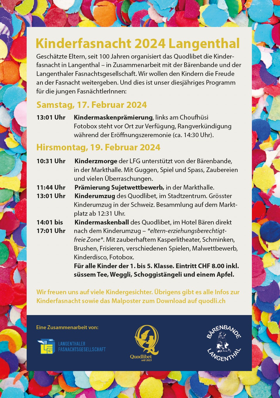 Programm Kinderfasnacht 2024